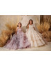 Beaded Lace Tulle Ruffled Flower Girl Dress